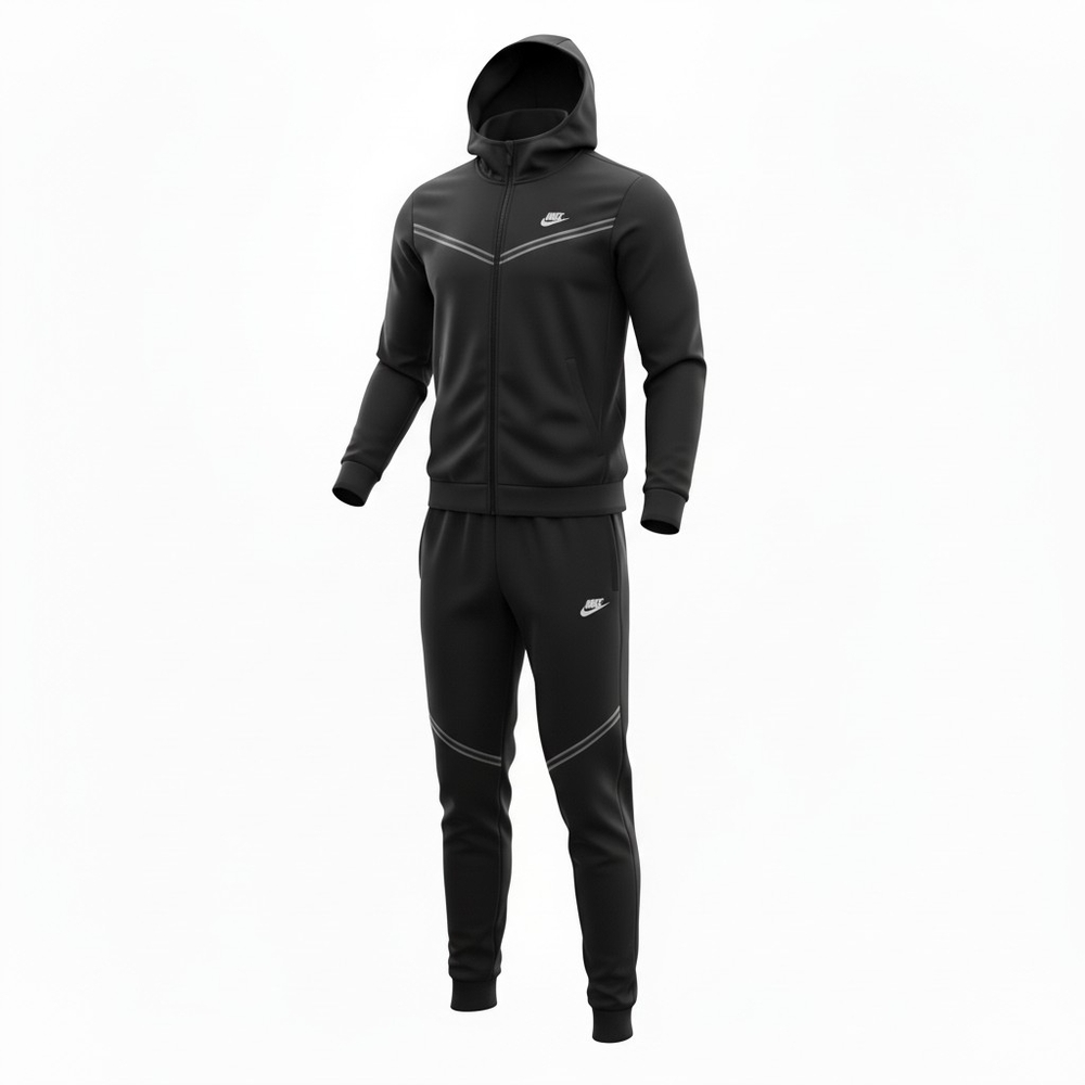 Nike Tracksuit Sweatsuit Joggers Set Pants And Hoodie Black 3X